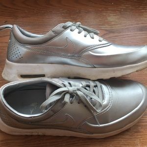 silver Nike Air Max Thea shoes